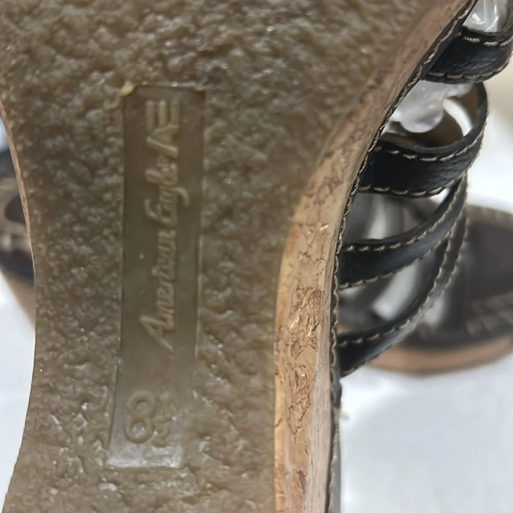 American Eagle Outfitters Brown and Tan Wedge Sandals